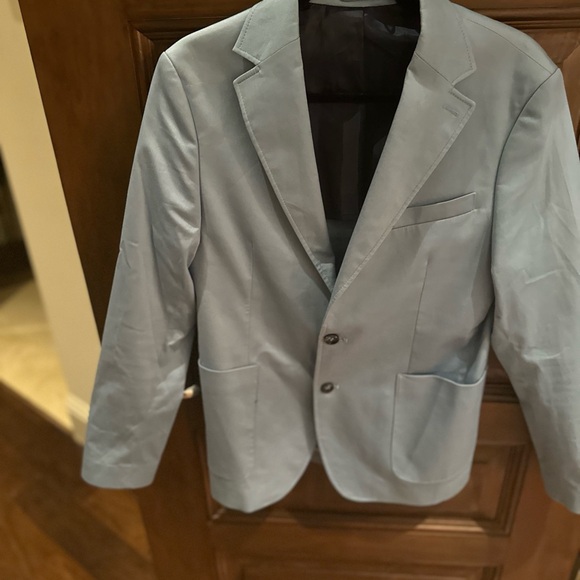 Dan John Men’s Light Blue Cotton Stretch Sateen Jacket Blazer- US 36 - Picture 11 of 12